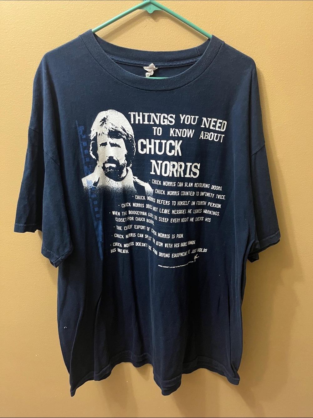 Alstyle Navy Blue Chuck Norris Graphic Tee - Men’s Short Sleeve